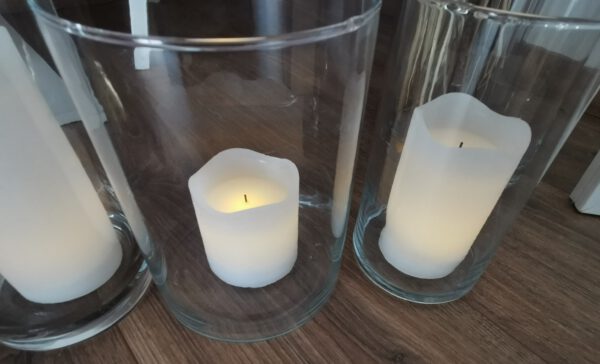 Led Stumpenkerze 8cm Echtwachs schwarzer Docht
