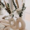 Vase Loop weiß Steingut groß
