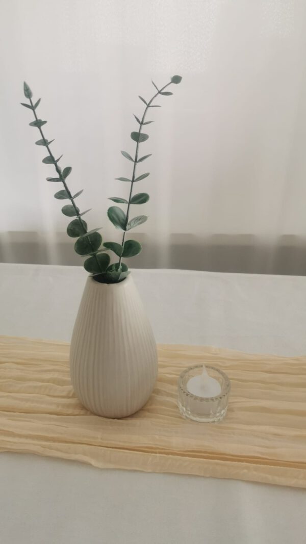 Vase weiß gerillt 15cm – Bild 2