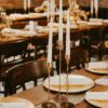 Dekoverleih Bad Driburg Hochzeit Heiraten Deko mieten leihen Kerzenständer gold 3er Set filigran Stabkerze Spitzkerze