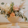 Blumenschale beige Porzellan auf Fuß