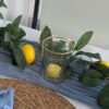 Hochzeit Heiraten Dekoverleih Glas mit Goldrand