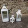 Laterne 3er Set creme Metall