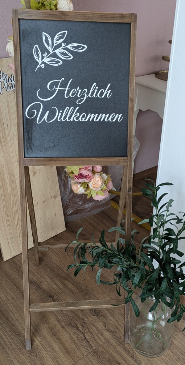 Willkommen - Tafel Aufsteller braun – Bild 2