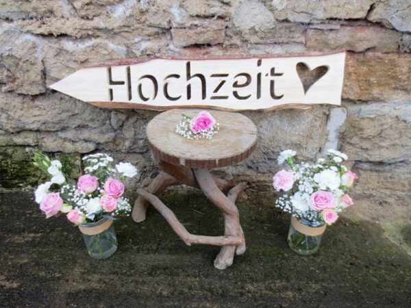 Wegweiser Holz - Hochzeit Links – Bild 2