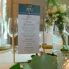 Dekoverleih Bad Driburg Hochzeit Heiraten Deko mieten leihen Menükartenhalter Gold Metall