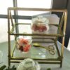 Dekoverleih Bad Driburg Hochzeit Heiraten Deko mieten leihen Etagere Gold eckig Glas 2 stöckig