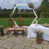 Dekoverleih Bad Driburg Hochzeit Heiraten Deko mieten leihen Traustuhl Holz braun gepostert