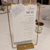 Dekoverleih Bad Driburg Hochzeit Heiraten Deko mieten leihen Kartenhalter gold Menükarte