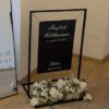 Dekoverleih Bad Driburg Hochzeit Heiraten Willkommen ständer schwarz Metall
