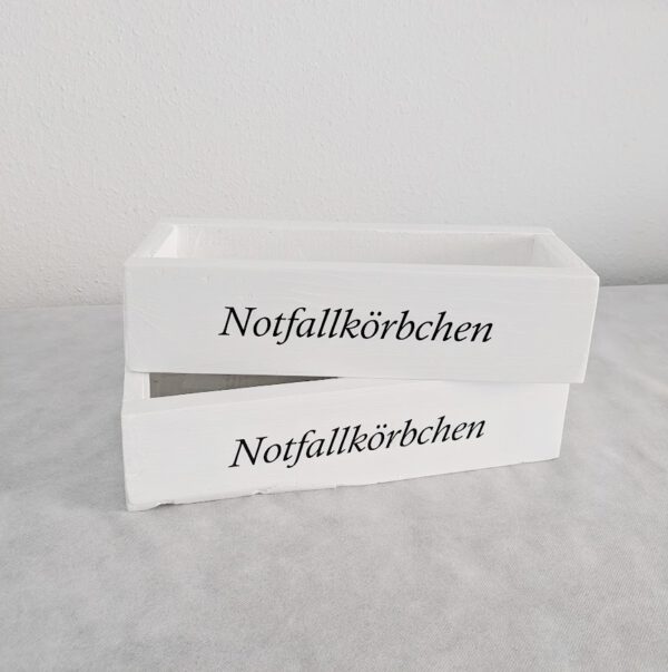 Hochzeit Heiraten Dekoverleih notfallkorb weiß holz