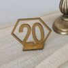 Tischnummer Hexagon Gold