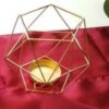 Verkauf - Teelichthalter Hexagon gelb Gold – Bild 3