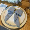 Stoffserviette Musselin hell Blau – Bild 3