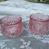 Teelichthalter Kristallglas alt rosa
