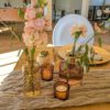 Dekoverleih Bad Driburg Hochzeit Heiraten Vase braun mocca mit rauten 13cm