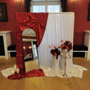 Stoffvorhang dunkel rot Burgunder