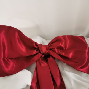 Satinschleife Burgunder rot groß
