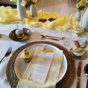 Stoffserviette Musselin hell Gelb